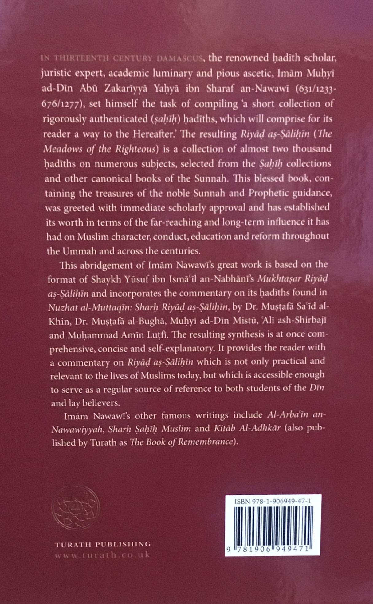 Riyad as-Salihin: The Meadows of The Righteous - Abridged And Annotated